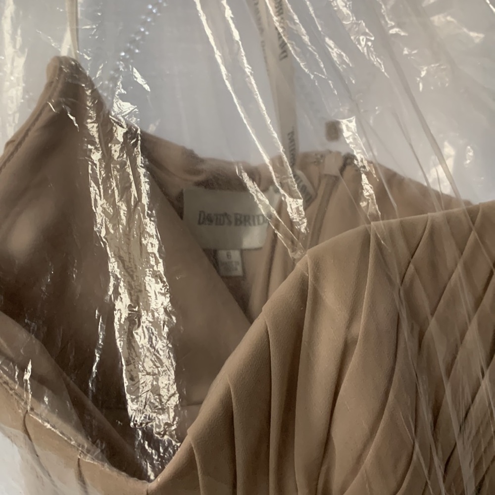 David’s Bridal Strapless Chiffon Dress with Pleated Bodice- Dry Cleaned - Picture 5 of 10